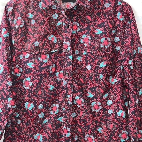 Vintage Frontier Series Women's Purple Floral Button-Down Western Shirt Medium - Picture 5 of 12